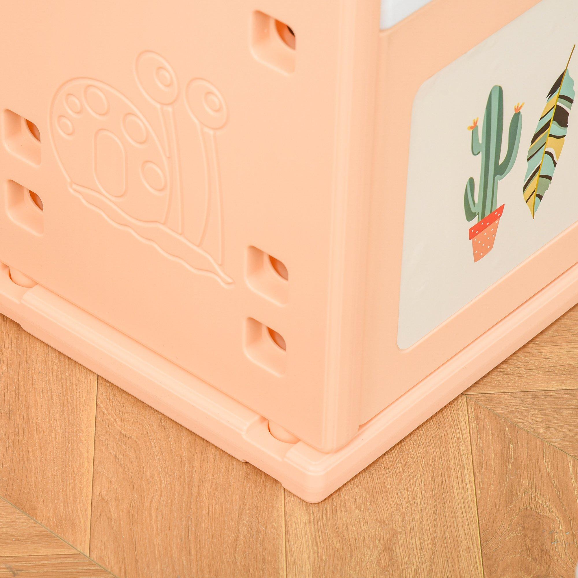 Casetta Portagiochi 128x34x155 cm con Contenitori e Appendiabiti Arancione