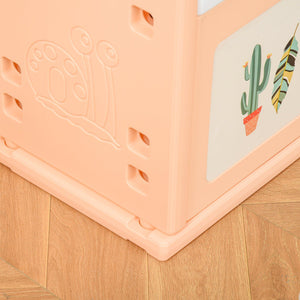 Casetta Portagiochi 128x34x155 cm con Contenitori e Appendiabiti Arancione