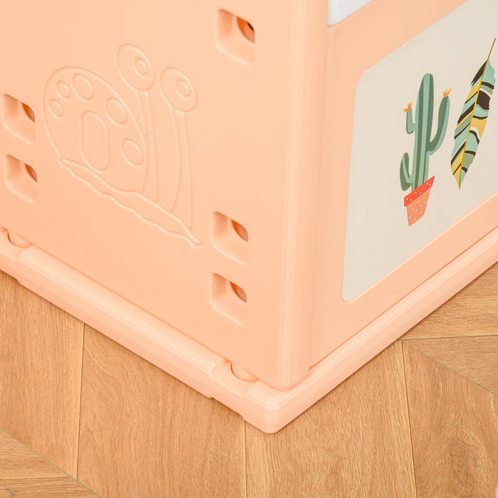 Casetta Portagiochi 128x34x155 cm con Contenitori e Appendiabiti Arancione