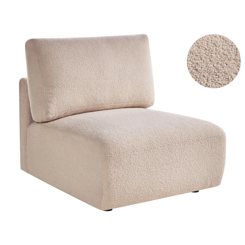 Modulo poltrona Beige Boucle Poltrona a 1 posto Stile moderno Soggiorno