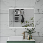 AICA Specchio da bagno 80 x 60 cm, dimmerabile, Funzione Memoria, antiappannamento, 3 colori