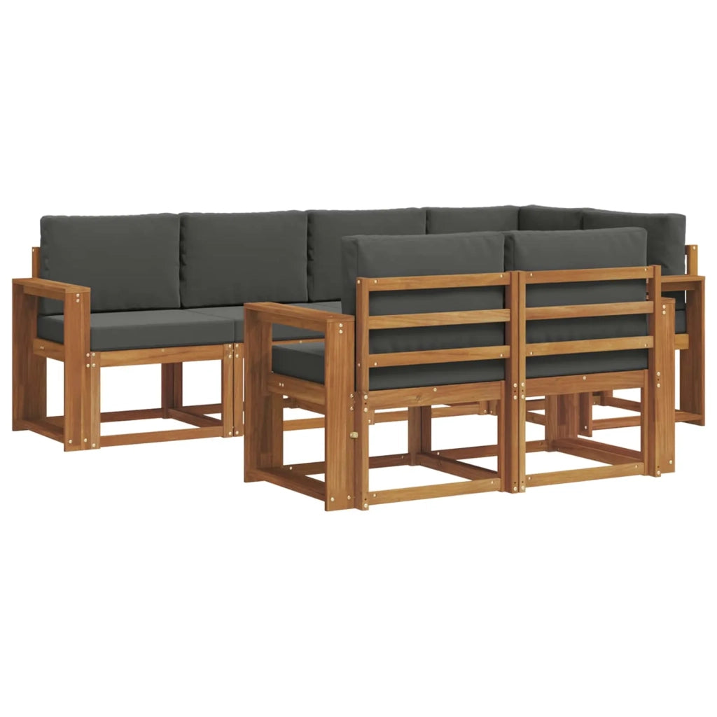 Set di divani da esterno con cuscino 7 pcs Naturale e Antracite 3366540