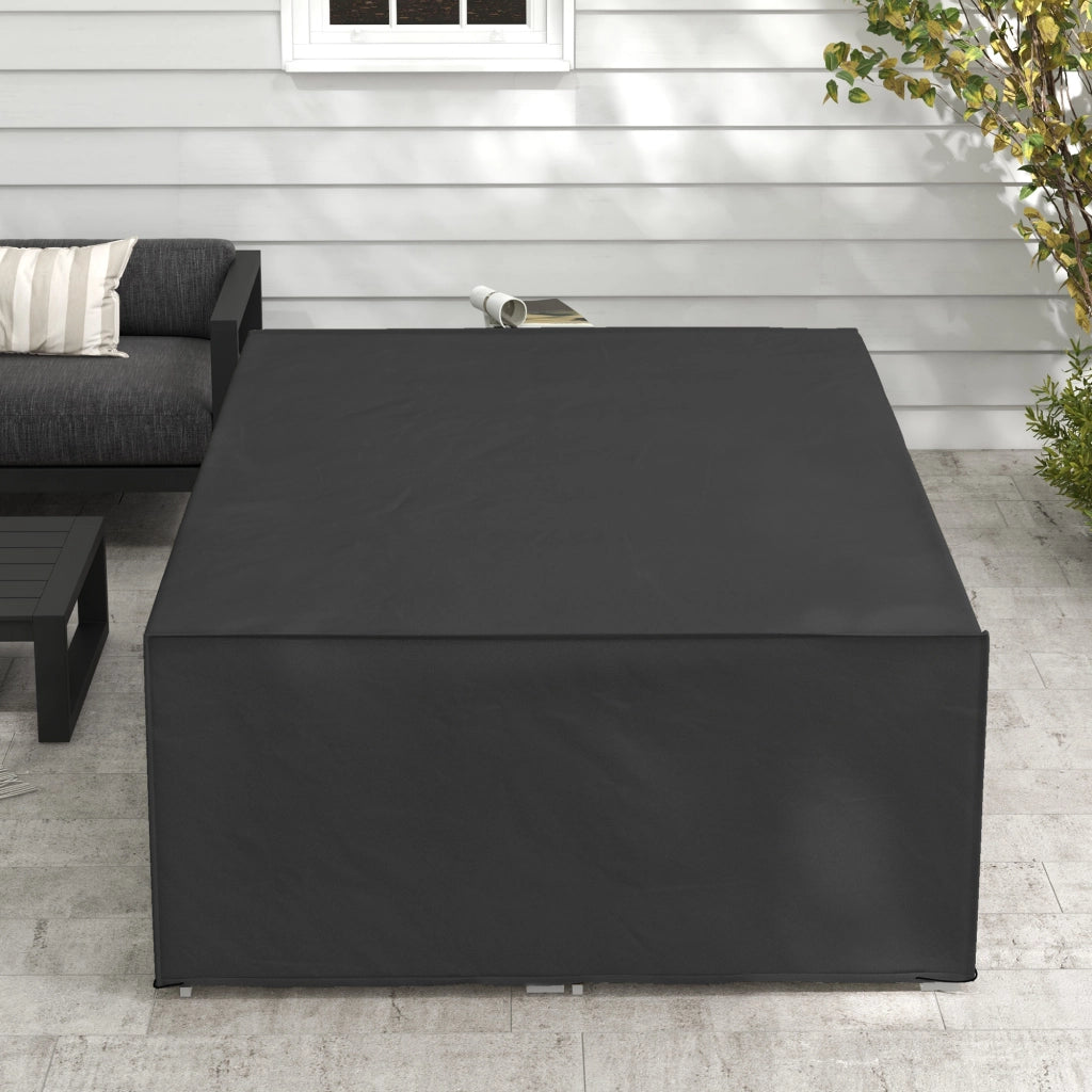 Housse per Tavolo da Giardino ¨C zephmum ¨C 222x155x67 cm, Nero, Tessuto Oxford, Impermeabile