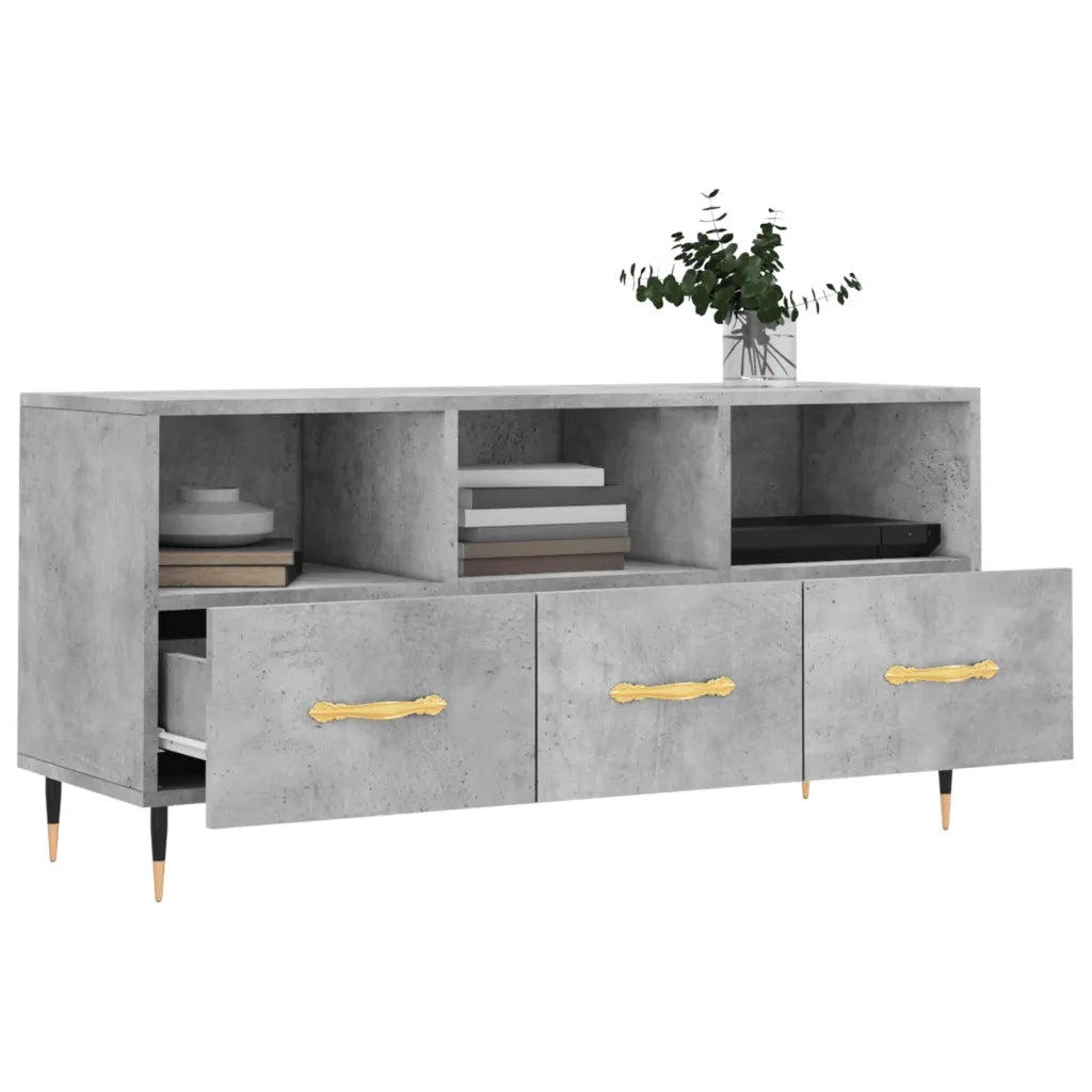 Mobile Porta TV Grigio Cemento 102x36x50 cm Legno Multistrato 829016