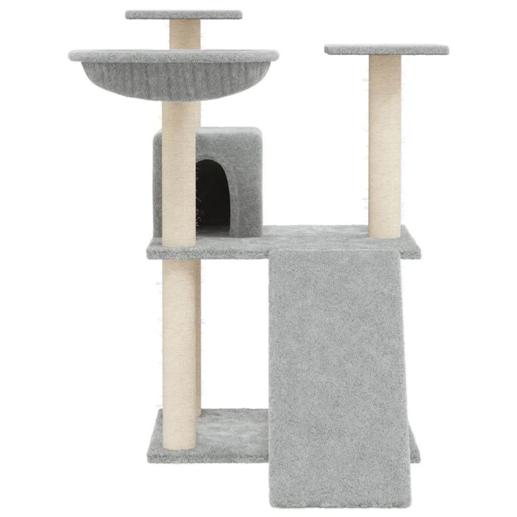 Albero per Gatti con Tiragraffi in Sisal Grigio Chiaro 83 cm CFW3781294