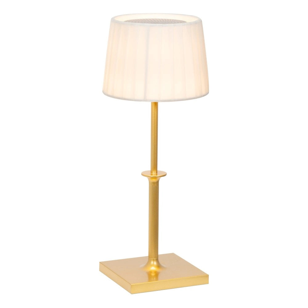 Lampada da Tavolo Ricaricabile Poldina Classic Zafferano Led Touch Dimmer - Design Elegante Senza Fili Oro