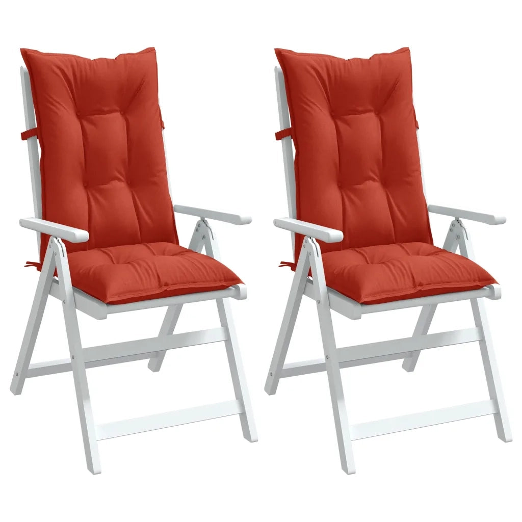 Cuscini Sedia Schiena Alta 2 Rosso MÃ©lange 120x50x7 Tessuto