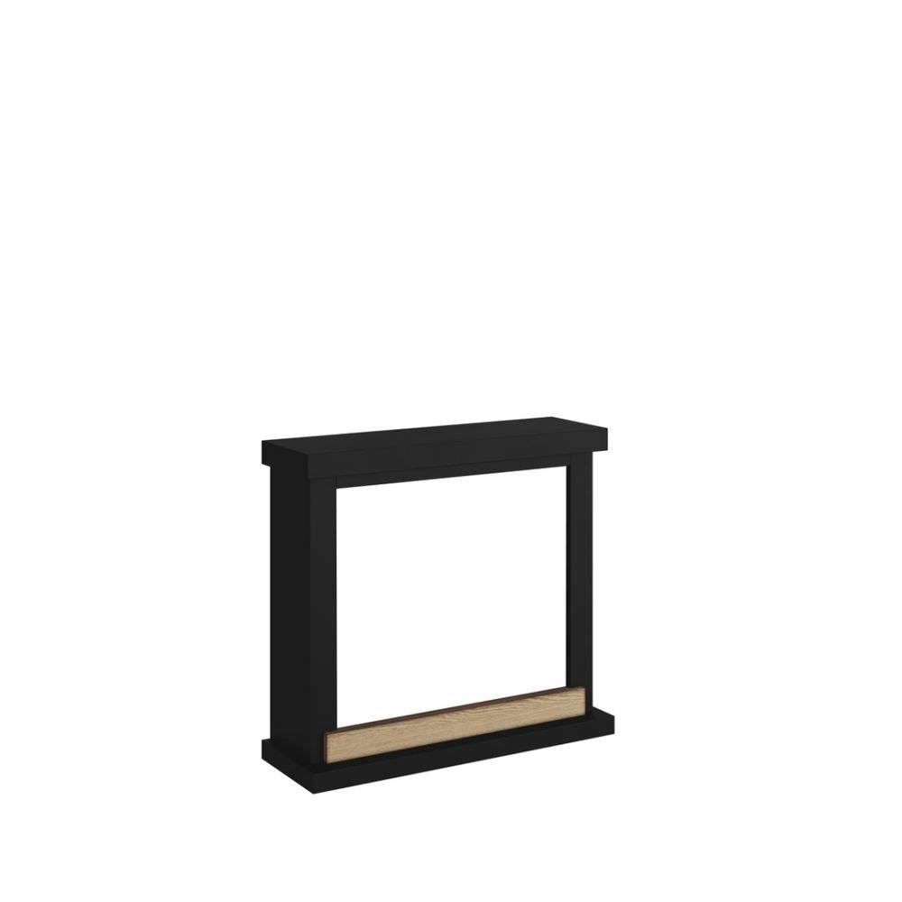 Camino Elettrico da Pavimento 75x67,8x24,5 cm Effetto Fiamma 1500W Sined Sorano Nero