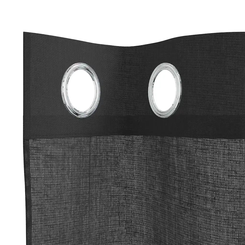 vidaXL Tende in Voile con Occhielli 2 pz Nero 140x300 cm