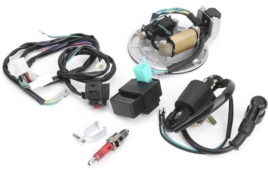 Set di Stator a Cavo - Kit di Accensione - Set di Cavi - Adatto per 4 Tempi 49/50/70/110/125/140 - PVC Durevole - Installazione Facile - Kit di Accensione