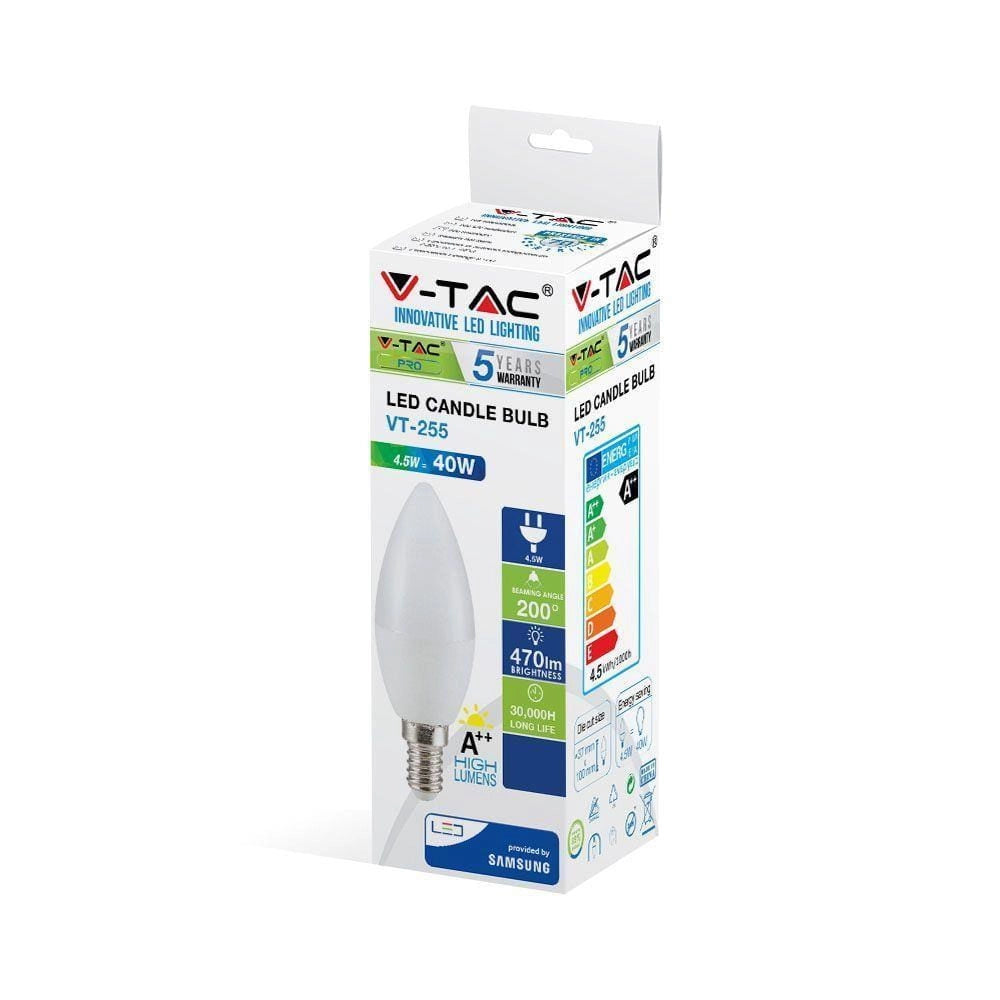 Lampadina LED V-TAC Samsung 4,5W E14 Candela 6400K 470lm