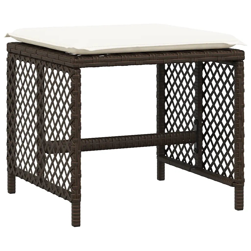 Set da Pranzo da Giardino 13pz con Cuscini Marrone Polyrattan 3210801