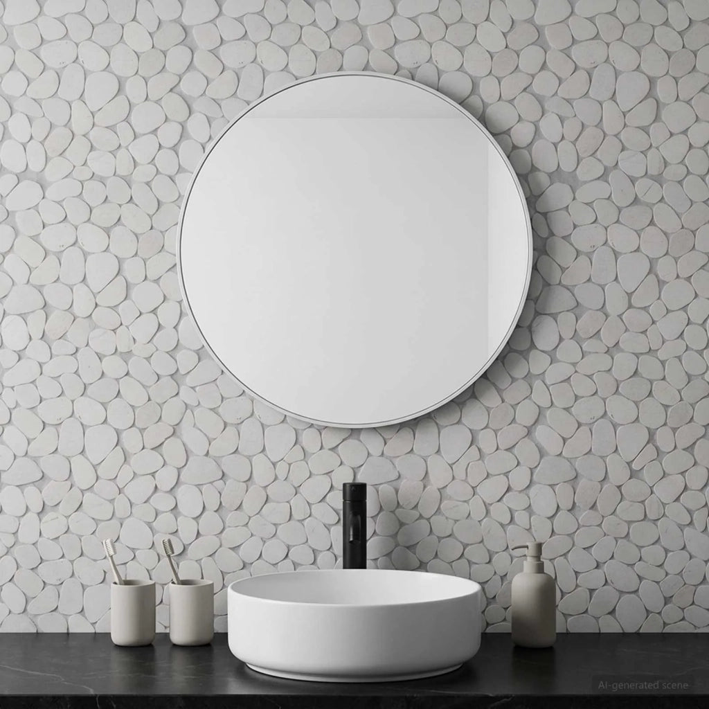 Pavimenti in ciottoli Bianco 30 x 30 cm Ciottolo Fluviale 42033533