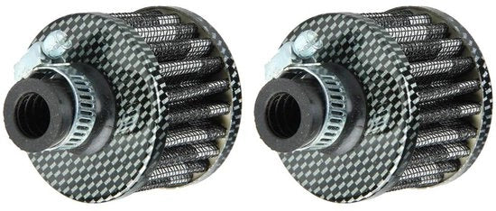 Filtro dell'aria per auto e motocicli - Mini - Universale - 2 pezzi - Fibra di carbonio - Migliora le prestazioni del motore
