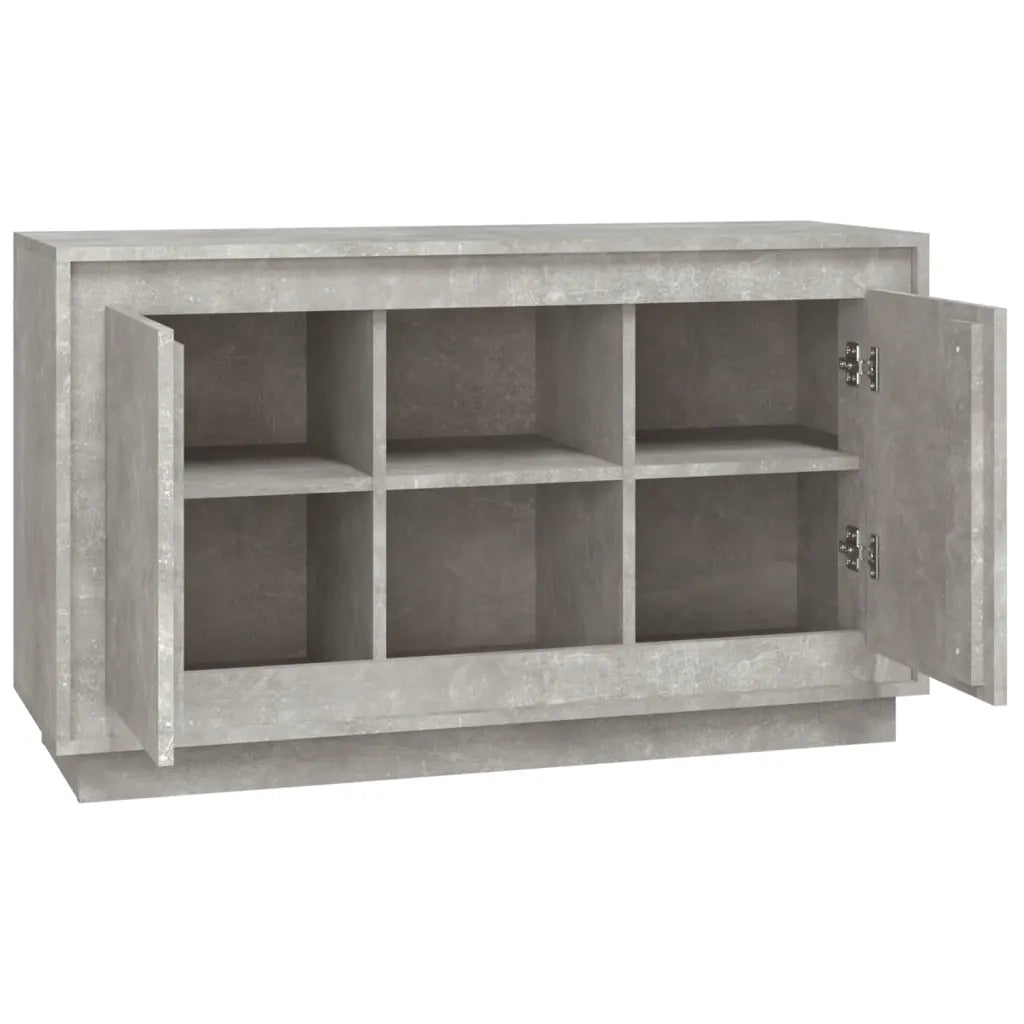 Credenza-Buffet-Armadio da cucina Grigio Cemento 102x35x60 cm in Legno Multistrato