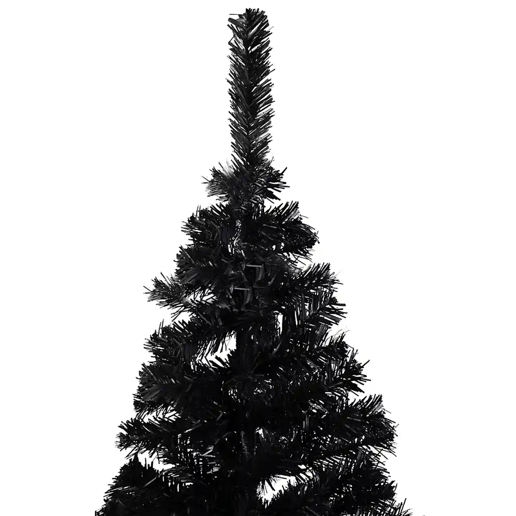 Albero di Natale Preilluminato con Palline Nero 180 cm PVC 3077590