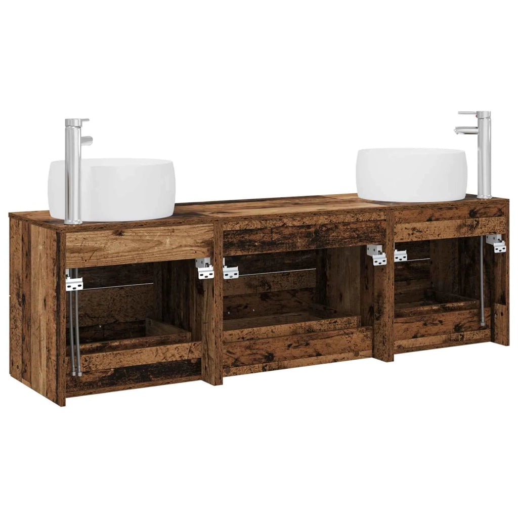 Set di mobili per il bagno 3 pz Legno antico 3405921