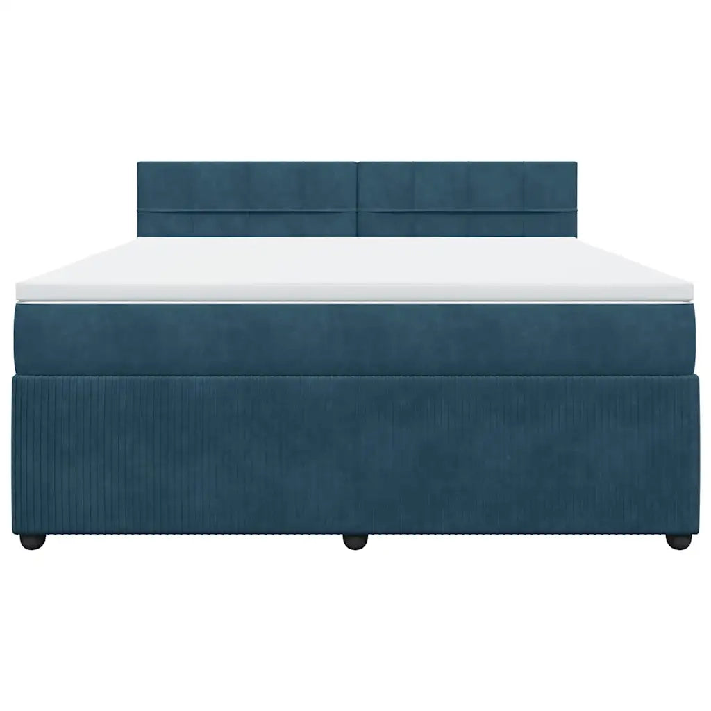 Giroletto a Molle con Materasso Blu 180x200 cm in Velluto 3290110