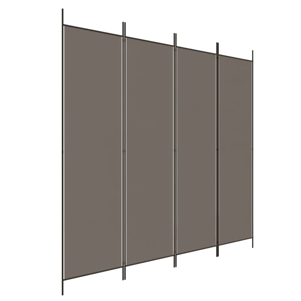 Divisorio a 4 Pannelli-Set di 4 pannelli Paravento Antracite 200x220 cm Tessuto