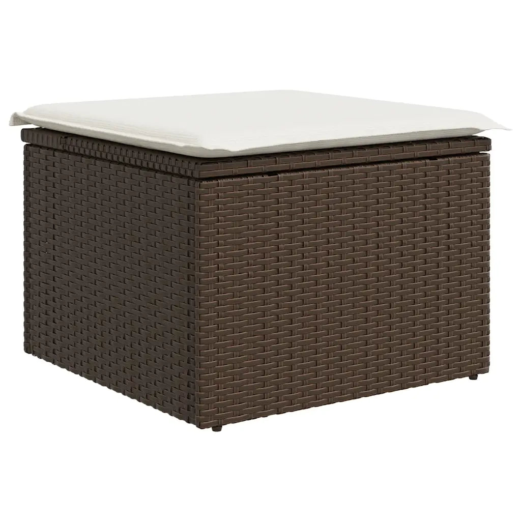 Set Divani da Giardino 9pz con Cuscini Marrone in Polyrattan 3326214