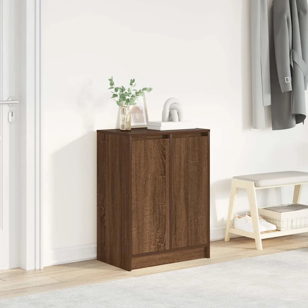 Scarpiera Rovere Marrone 57x34x76 cm in Legno Multistrato 861874