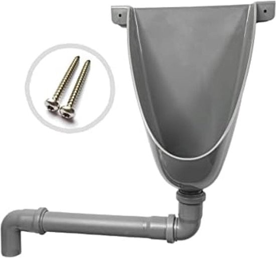 Urinoir a vaso con tubo di scarico in PVC, facile e inox con 2 viti in acciaio inossidabile per installazione al bagno