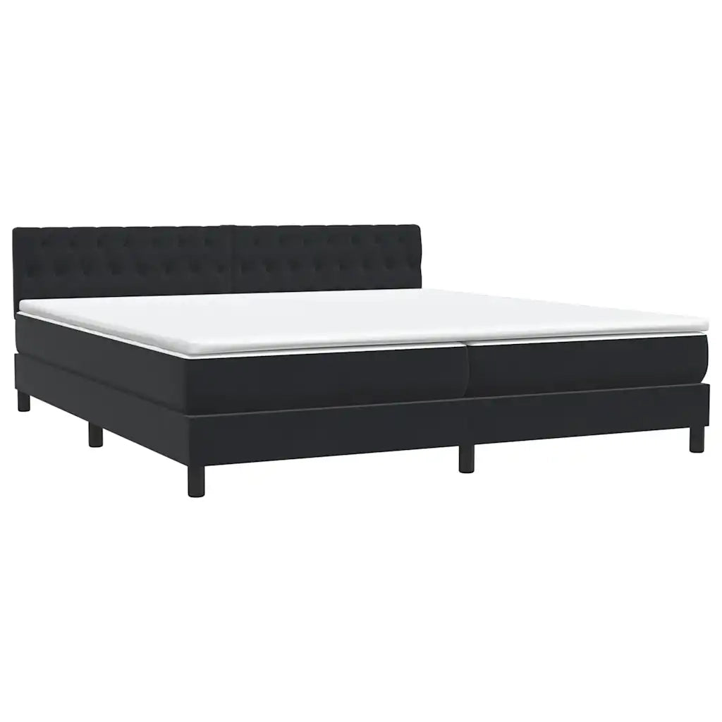 Giroletto a Molle con Materasso Nero 200x220 cm in Velluto 3316565