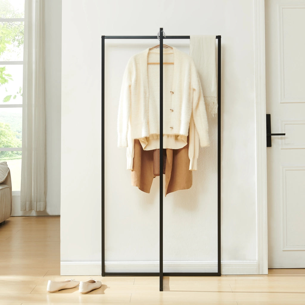 Stand Appendiabiti Norjad 160 x 80 x 41 cm in Metallo - Nero [en.casa]