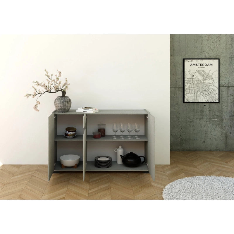 Madia moderna 3 ante 130x40x81 cm Riflesso - Cashmere