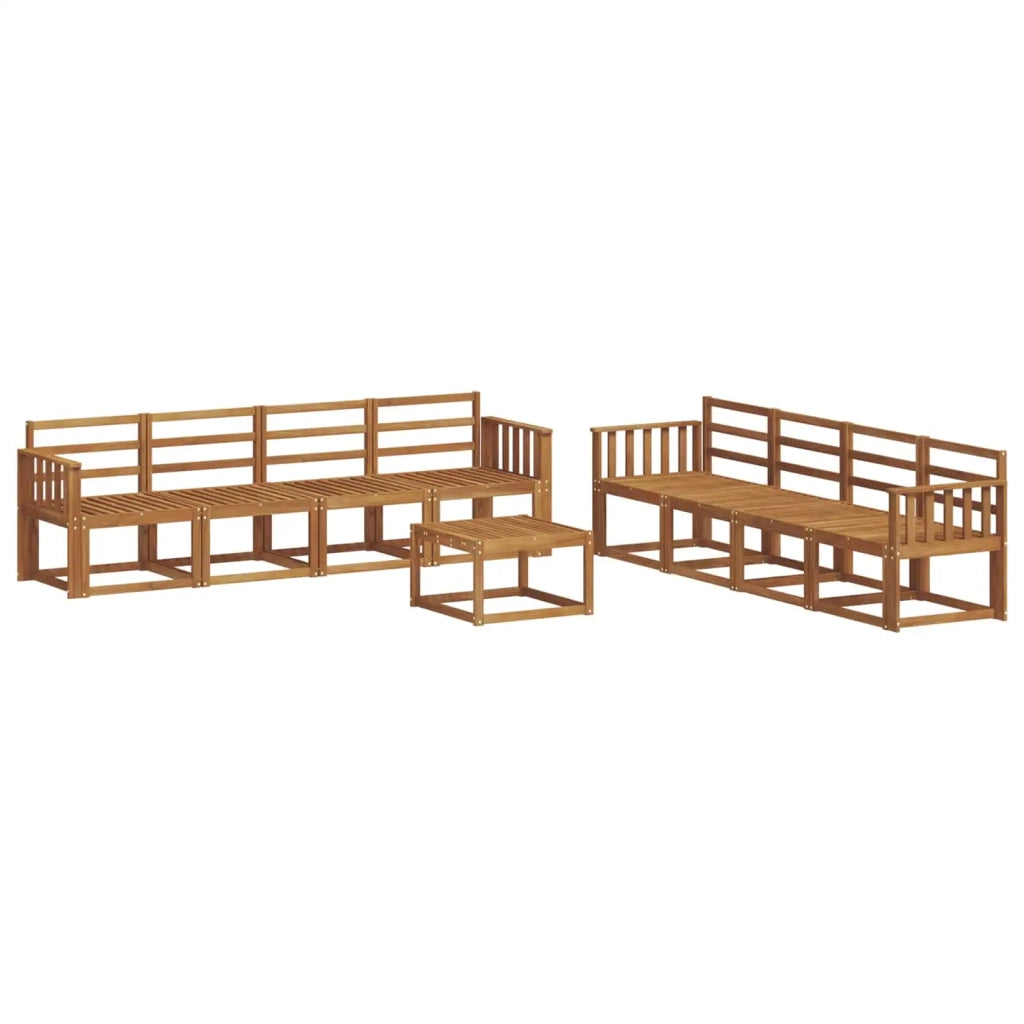 Set di divani da esterno 9 pcs Naturale