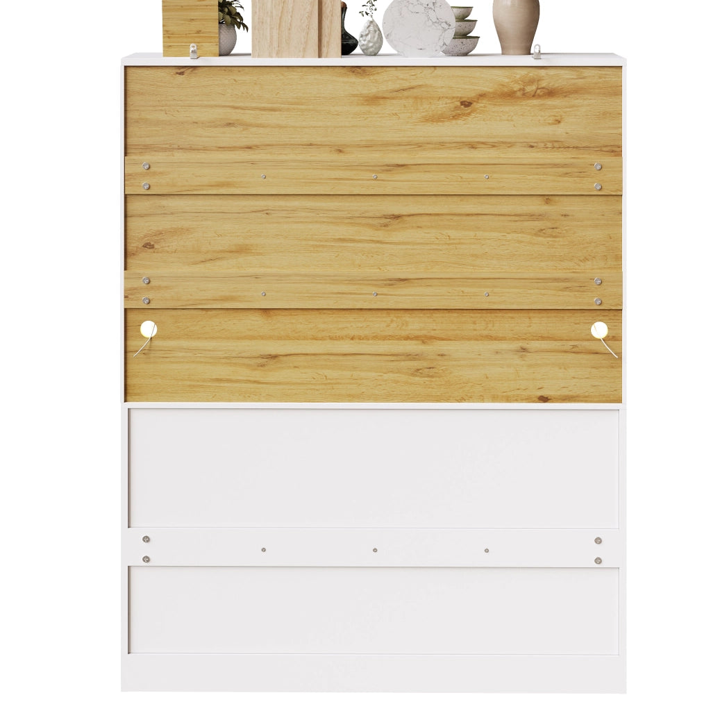 ARMADIO Cucina 140x40x175 cm MDF Bianco con illuminazione LED
