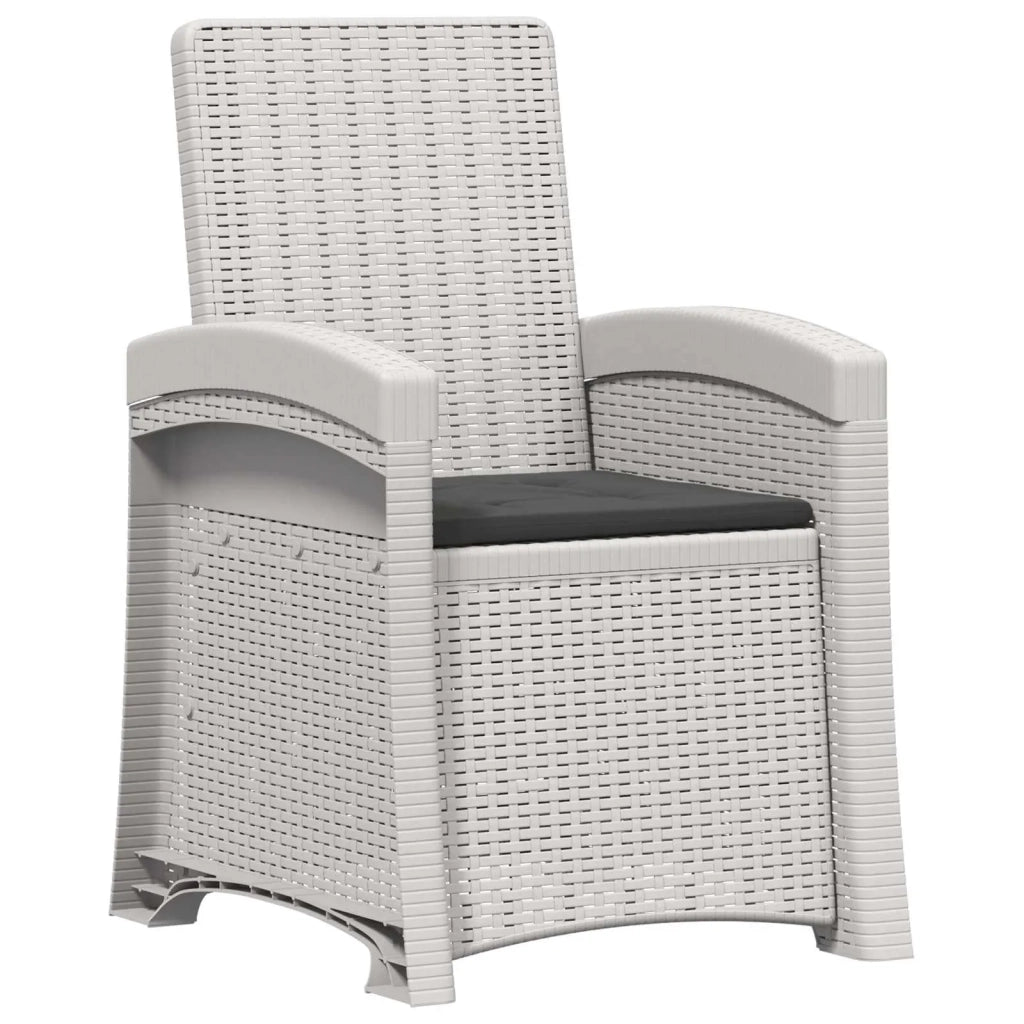 Set da Pranzo per Giardino 7 pz Bianco e Antracite PP 3430144