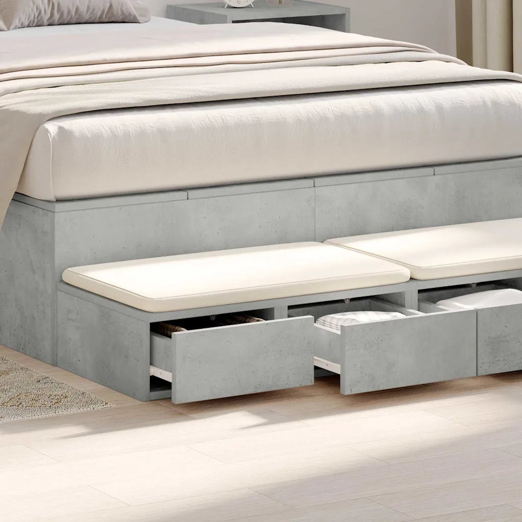 Cassetti per letto Grigio cemento 120 x 36,5 x 16,5 cm 866942