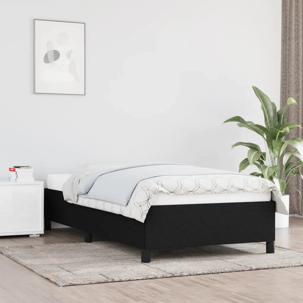 Letto singolo | Letto per adulti | Giroletto senza Materasso Nero 80x200 cm Tessuto