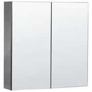 Armadietto a specchio per bagno in compensato bianco 60 x 60 cm Scaffali pensili a 2 ante