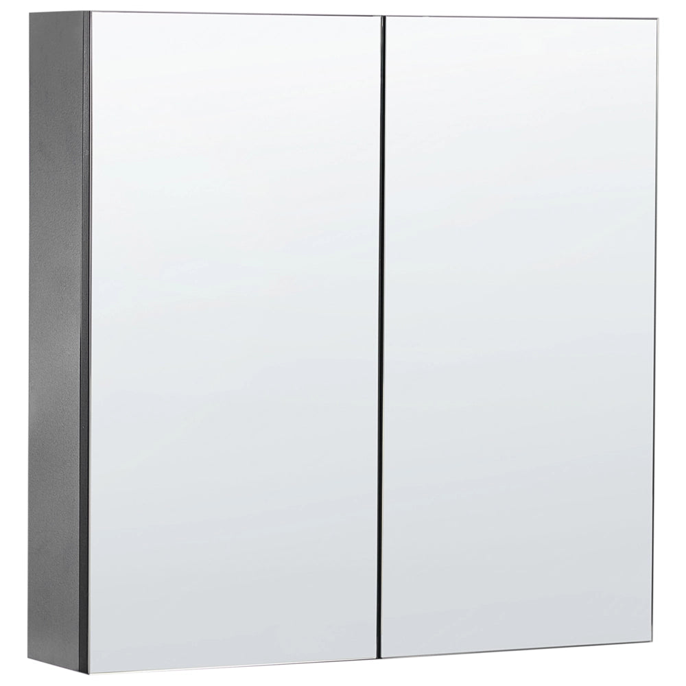 Armadietto a specchio per bagno in compensato bianco 60 x 60 cm Scaffali pensili a 2 ante
