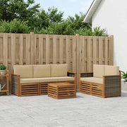 Set di divani da esterno 6 pz Naturale e Beige 3384019