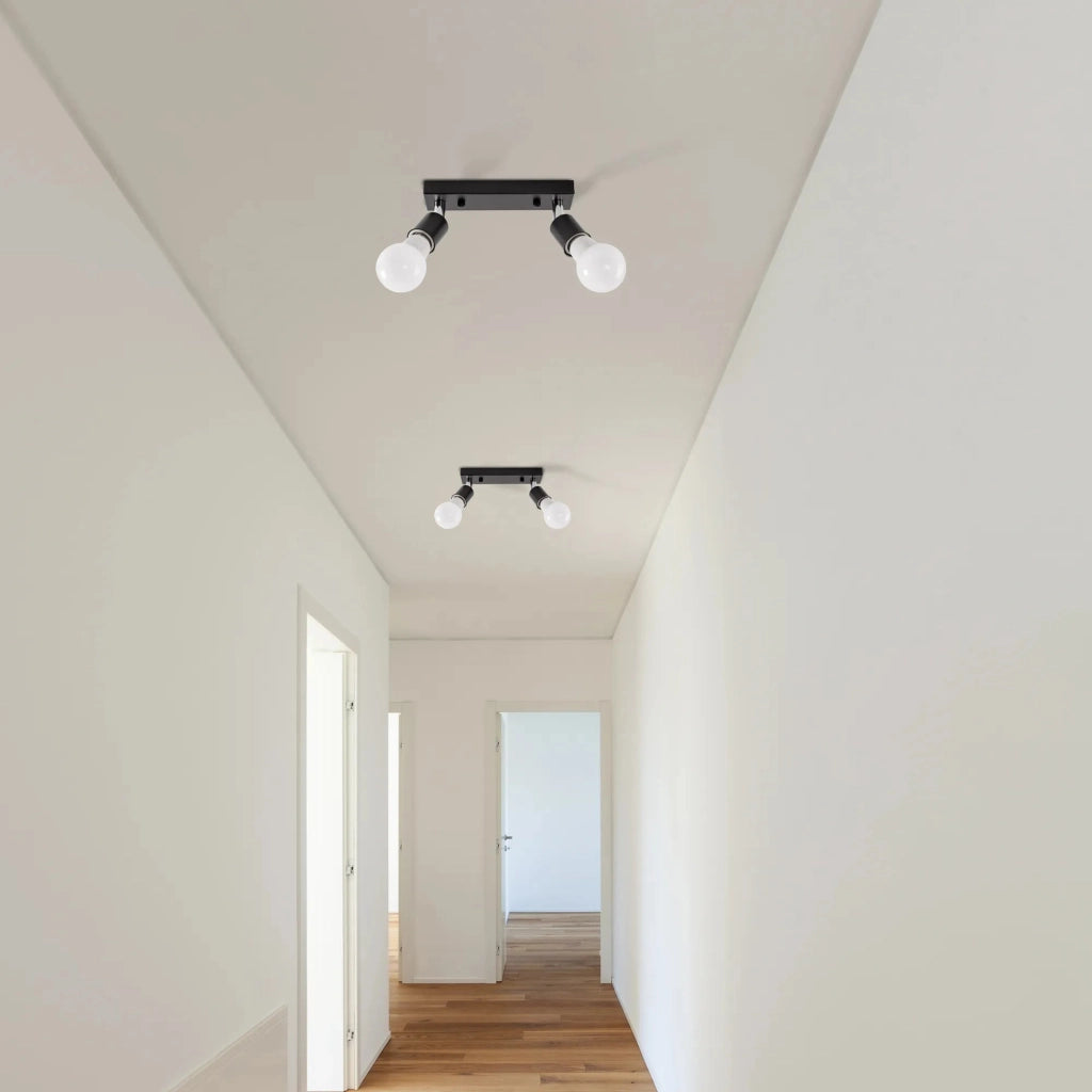 Lampada Da Soffitto Riflettore Plafoniere Black APP696-2C