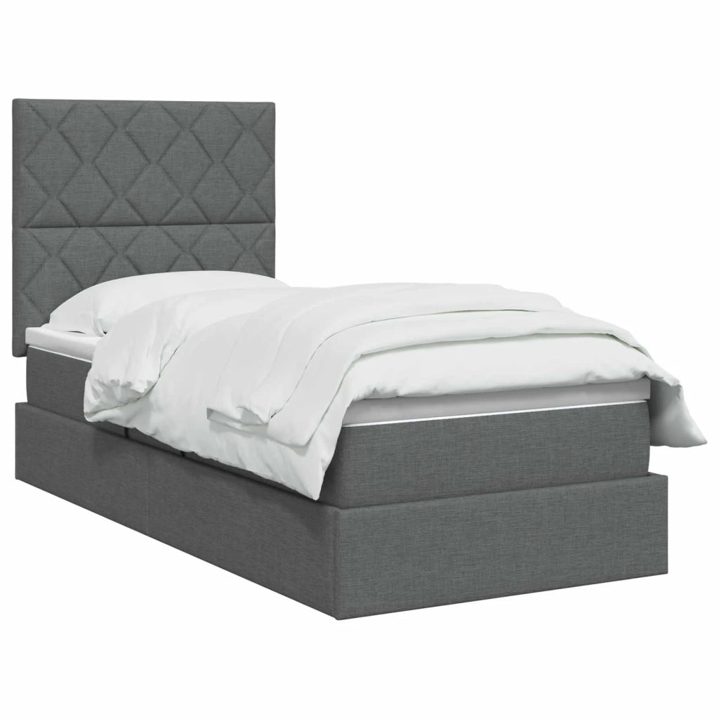 Letto con contenitore e materasso Grigio Scuro 100 x 200 cm 3459547