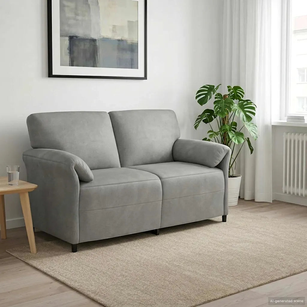 Divano a 2 Posti Grigio Chiaro 158 x 83 x 95 cm Velluto