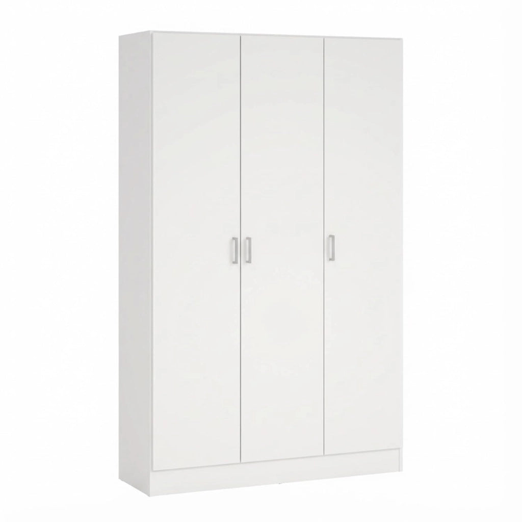 Armadio Multiuso Mobile Con 3 Ante Battenti E Ripiani Interni Design Moderno Armadietto Salvaspazio Per Camera Da Letto Bagno Lavanderia Ingresso Ripostiglio 140.25 x 36 x 180.9 cm Bianco