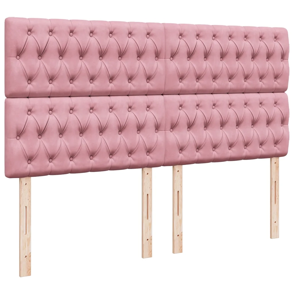 Giroletto a Molle con Materasso Rosa 200x200 cm in Velluto