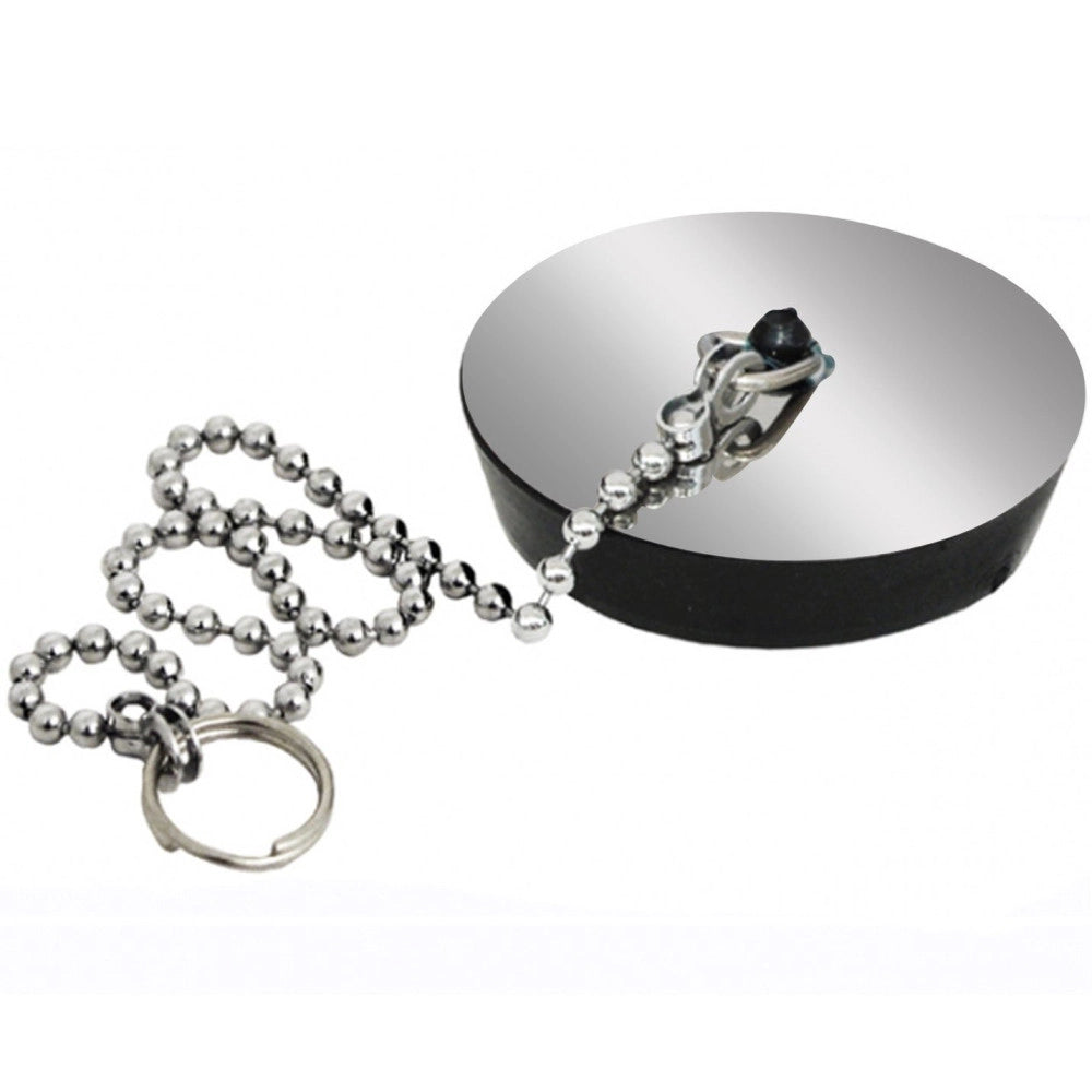 Trade Shop - Set 2 Pezzi Tappo Tappi Lavandino 5 Cm Con Catenella Lavello Lavanderia -