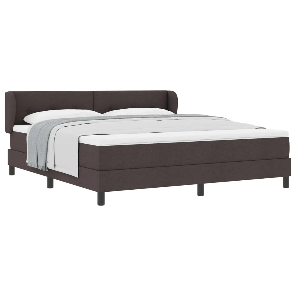 Letto a molle con materasso Marrone Scuro 180 x 200 cm Tessuto 3340041