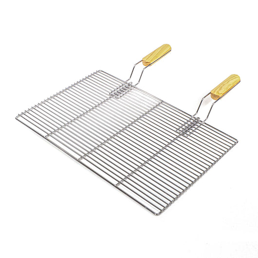 Griglia rettangolare per BBQ 54x34 cm In acciaio inox con manici Per grill a gas, a sfera ecc