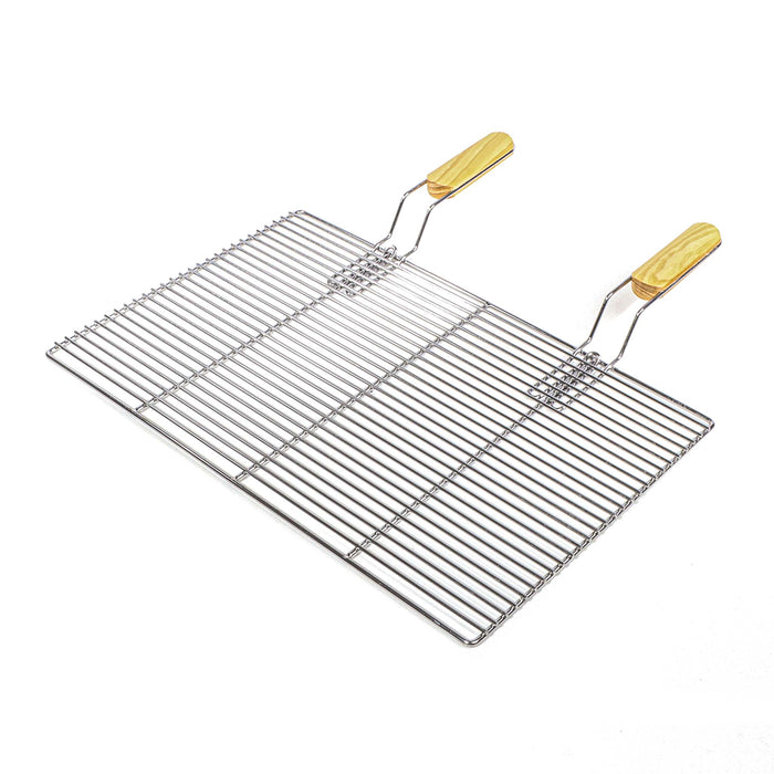 Griglia rettangolare per BBQ 54x34 cm In acciaio inox con manici Per grill a gas, a sfera ecc
