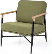 Poltrona Salotto Imbottita, Sedia da Lettura, Relax, Poltroncina con Braccioli, Schienale e Cuscini, per Soggiorno, Camera da Letto, Sala Attesa, Moderno e Comodo, 67 X 73 X 88 CM (Verde)