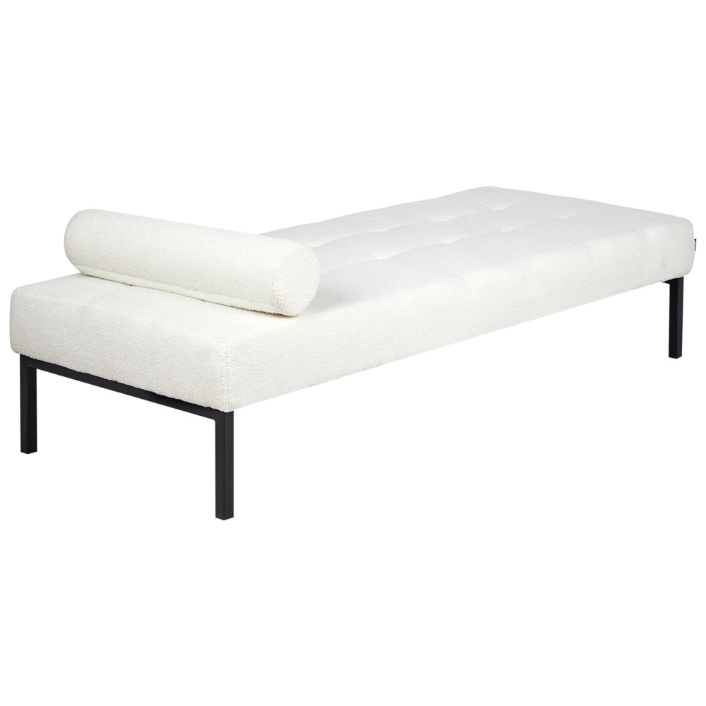 Chaise Longue bianca Boucle Soggiorno Camera da letto Gambe in metallo Stile moderno