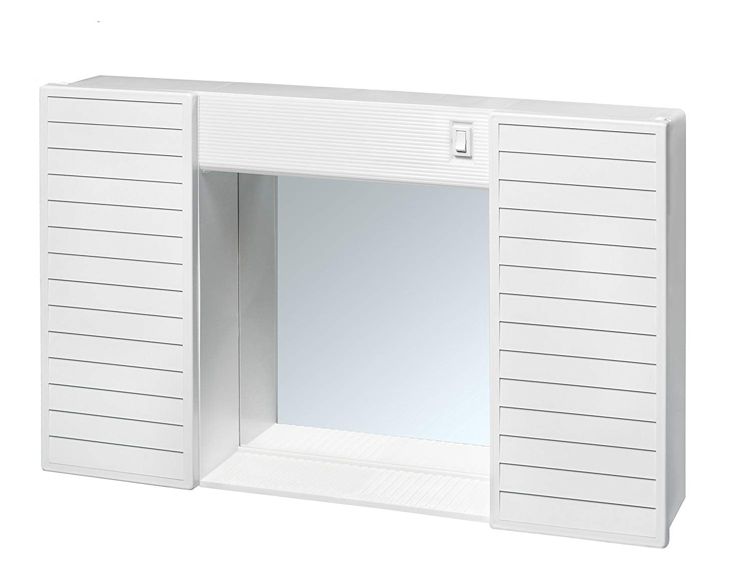 Mobiletto Specchiera da Bagno 2 Ante in PVC 58x37x12cm con Luce Forlani Funny Bianco