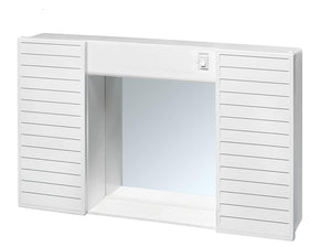 Mobiletto Specchiera da Bagno 2 Ante in PVC 58x37x12cm con Luce Forlani Funny Bianco